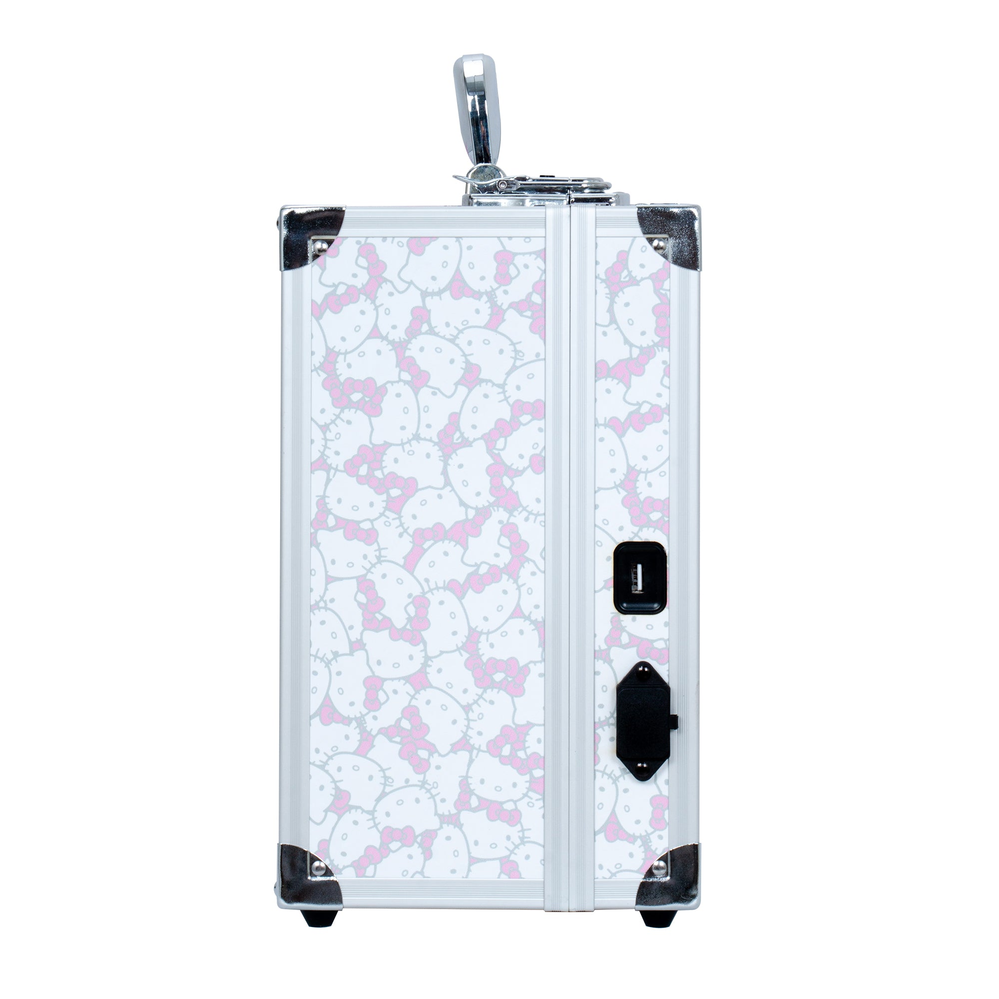 Impressions Vanity Hello Kitty Slaycube Makeup Travel Case with Durable Outer, Makeup Organizer Case in Portable Size with 2 Extendable Trays and Flip