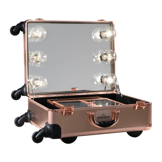 Impressions Vanity SlayCase® XL Vanity Travel Train Case, Rose Gold ...