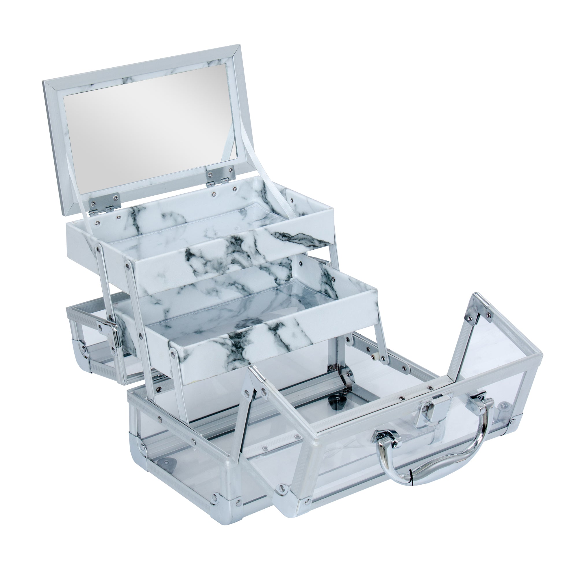 センセスプロダクト　Classic Vanity Box Savvy Lux Makeup Travel Case with Mirror • Impressions Vanity Co.