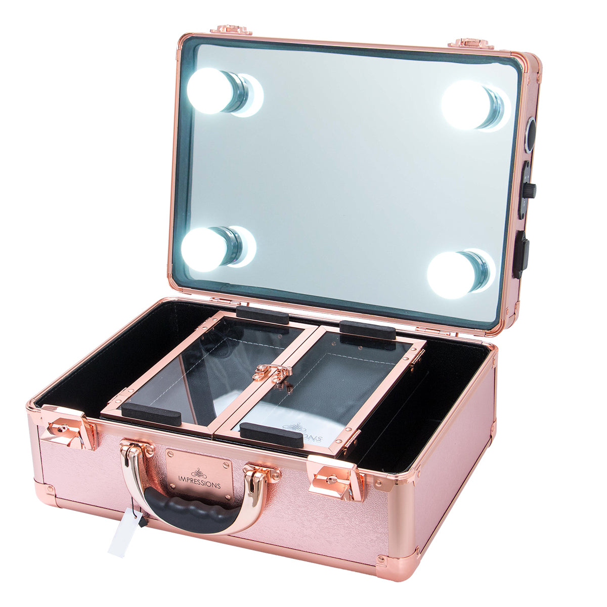 Impressions Vanity SlayCase Makeup Vanity Travel Case, Rose Gold Bling ...