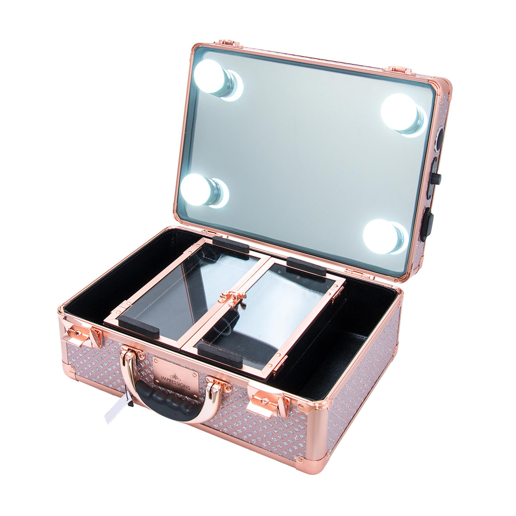 Medium Size Metal Cosmetic Vanity Box for Women (White) 