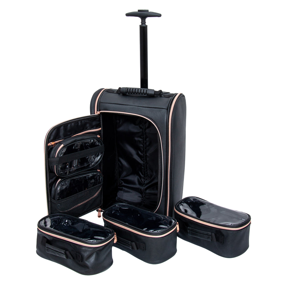 Impressions Vanity Co. Slayssentials Luxe 24-Inch Travel Organizer Makeup Case, Size: 14.5 in, Black