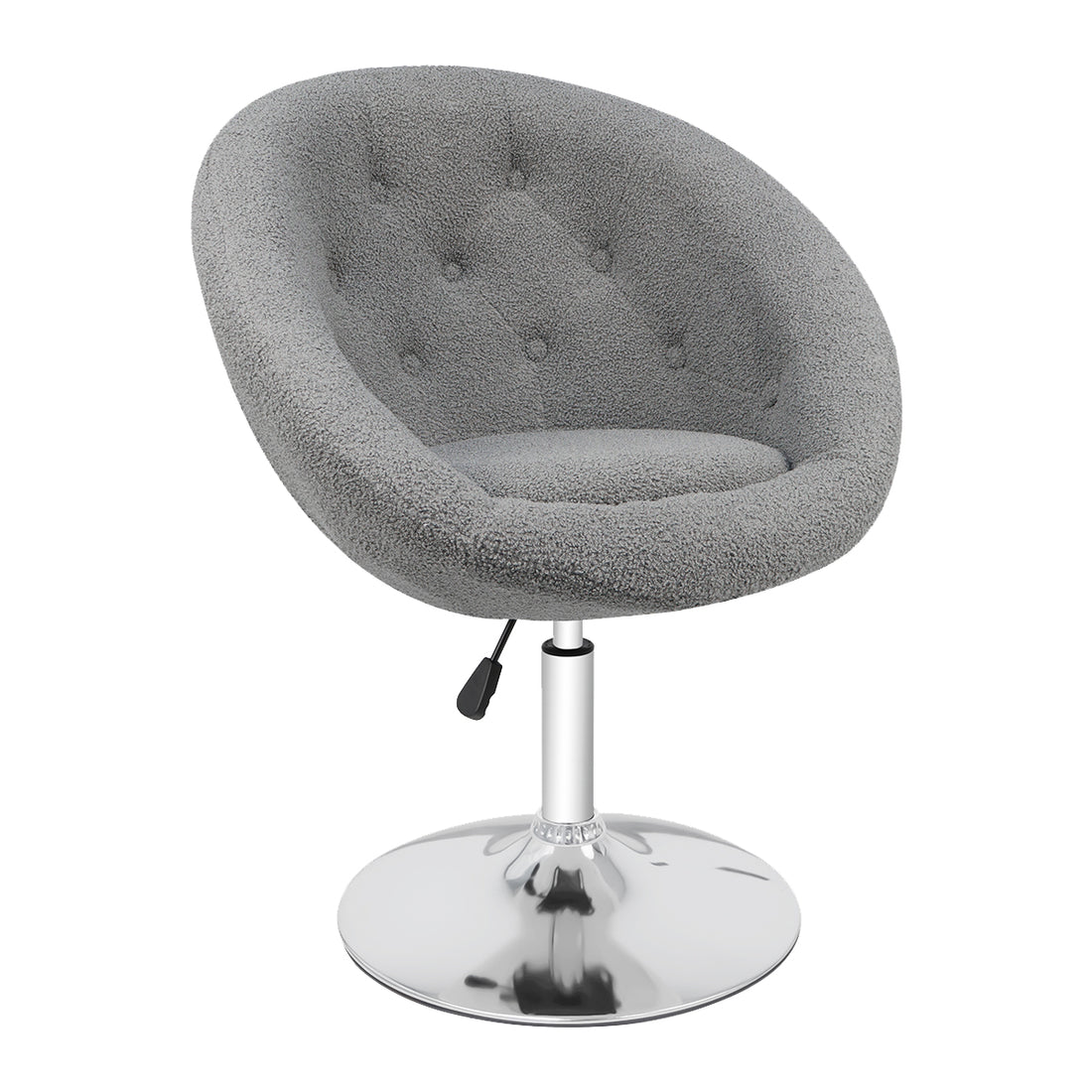 Impressions Michelle Tufted Vanity Chair with 360 Degree Swivel, Button Design Desk Seat with Five Non Marking Caste (Cool Gray)