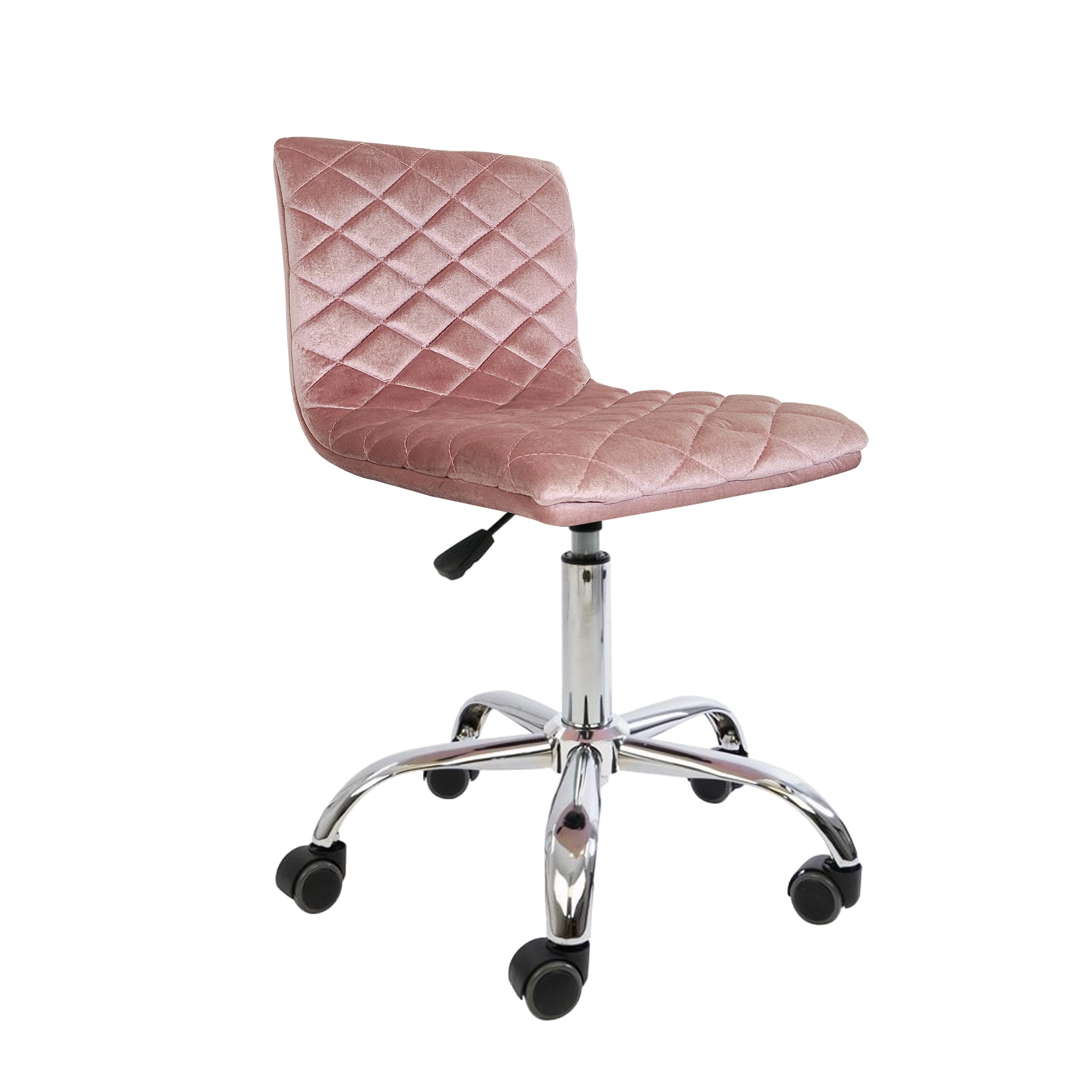 Impressions Eliza Diamond Quilted Vanity Chair with 360 Degrees Swivel, Tufted Seat with Adjustable Height and 5 Non Marking Casters (Pink Velvet) Impressions Eliza Diamond Quilted Vanity Chair with 360 Degrees Swivel, Tufted Seat with Adjustable Height and 5 Non Marking Casters (Pink Velvet)