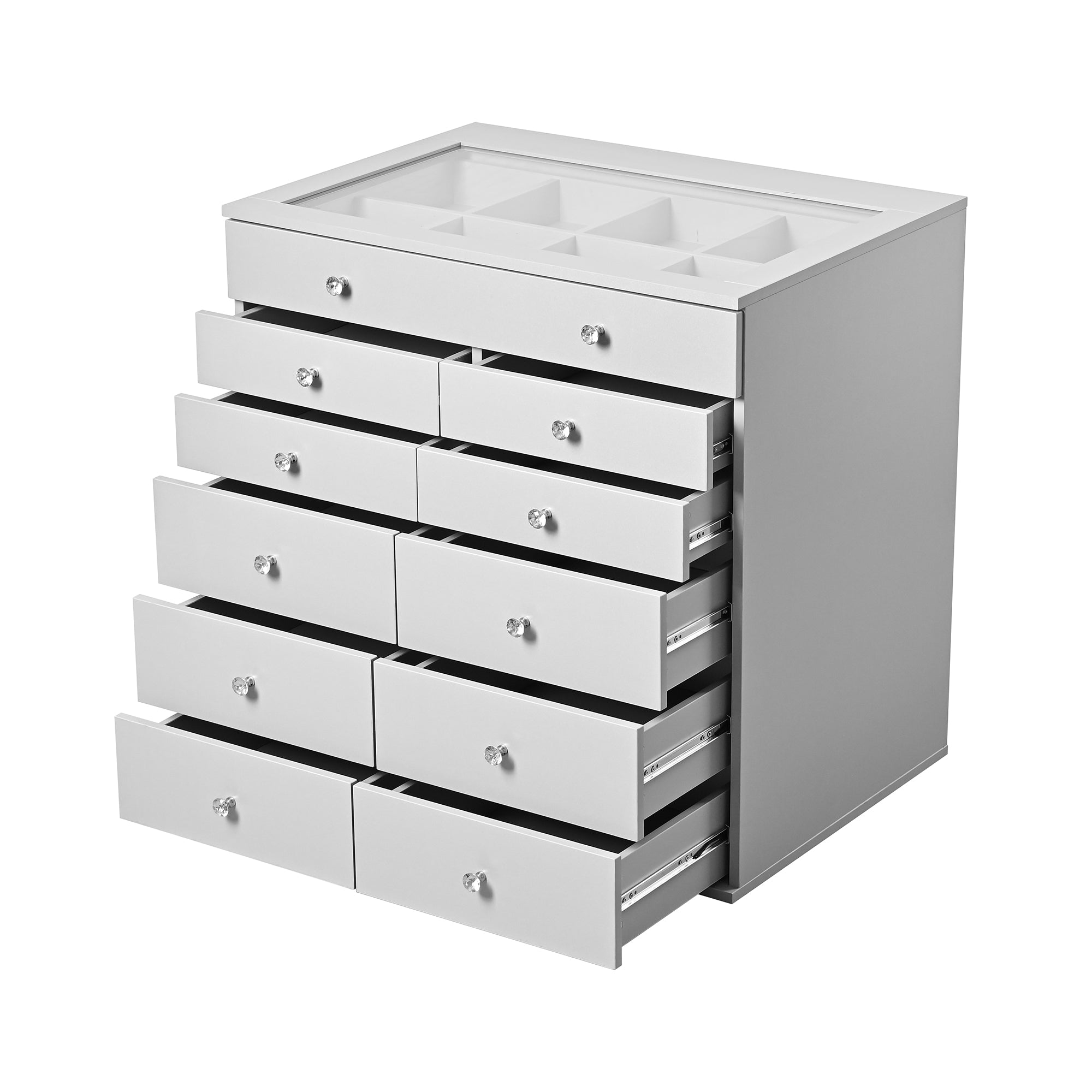 Impressions Vanity SlayStation Makeup Vanity Storage Drawer Unit with 9 Drawers (Bright White)