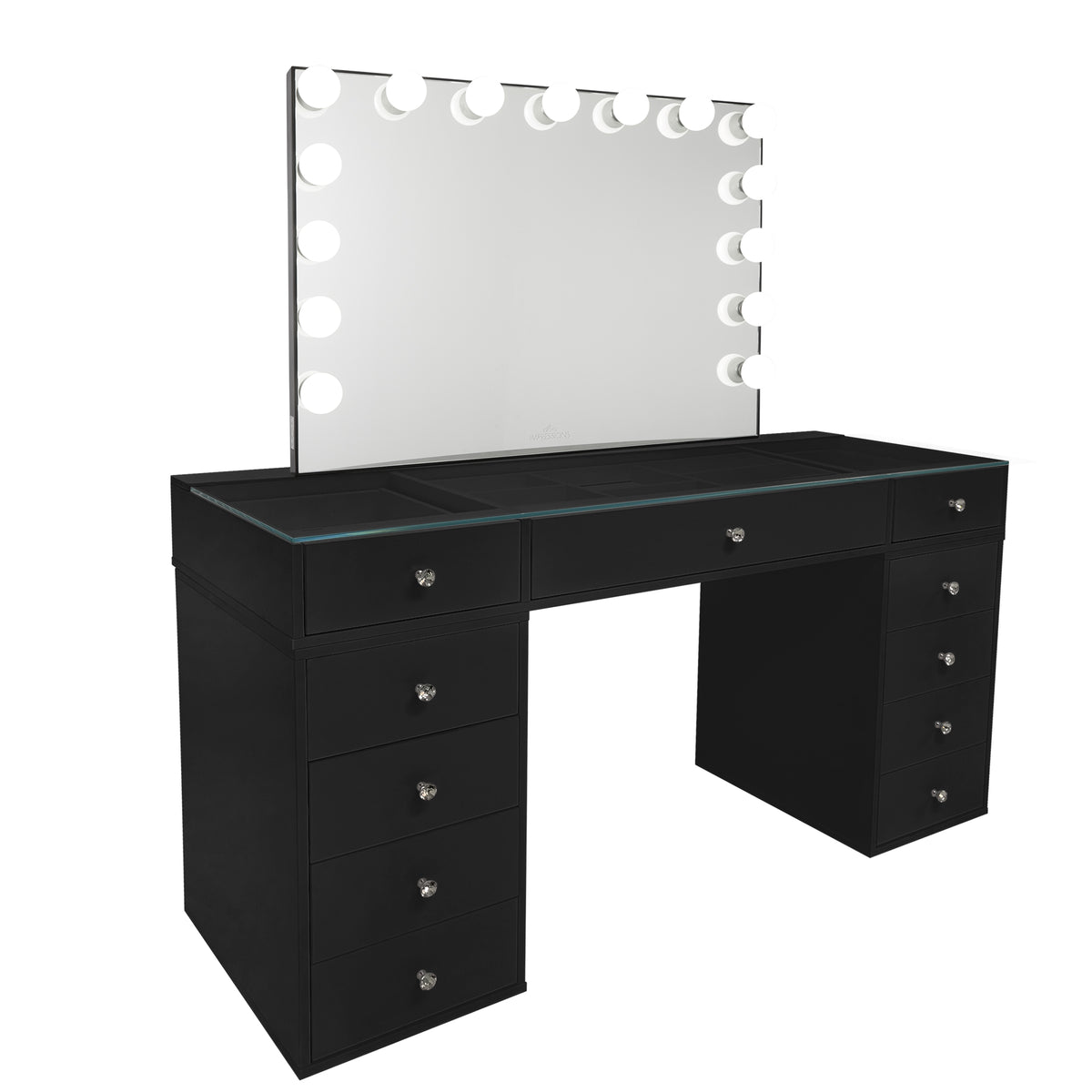 SlayStation® Naomi Vanity Table + Vanity Mirror + 4 Drawer Units Bundl ...