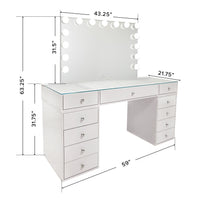 SlayStation® Naomi Vanity Table + Vanity Mirror + 4 Drawer Units Bundle