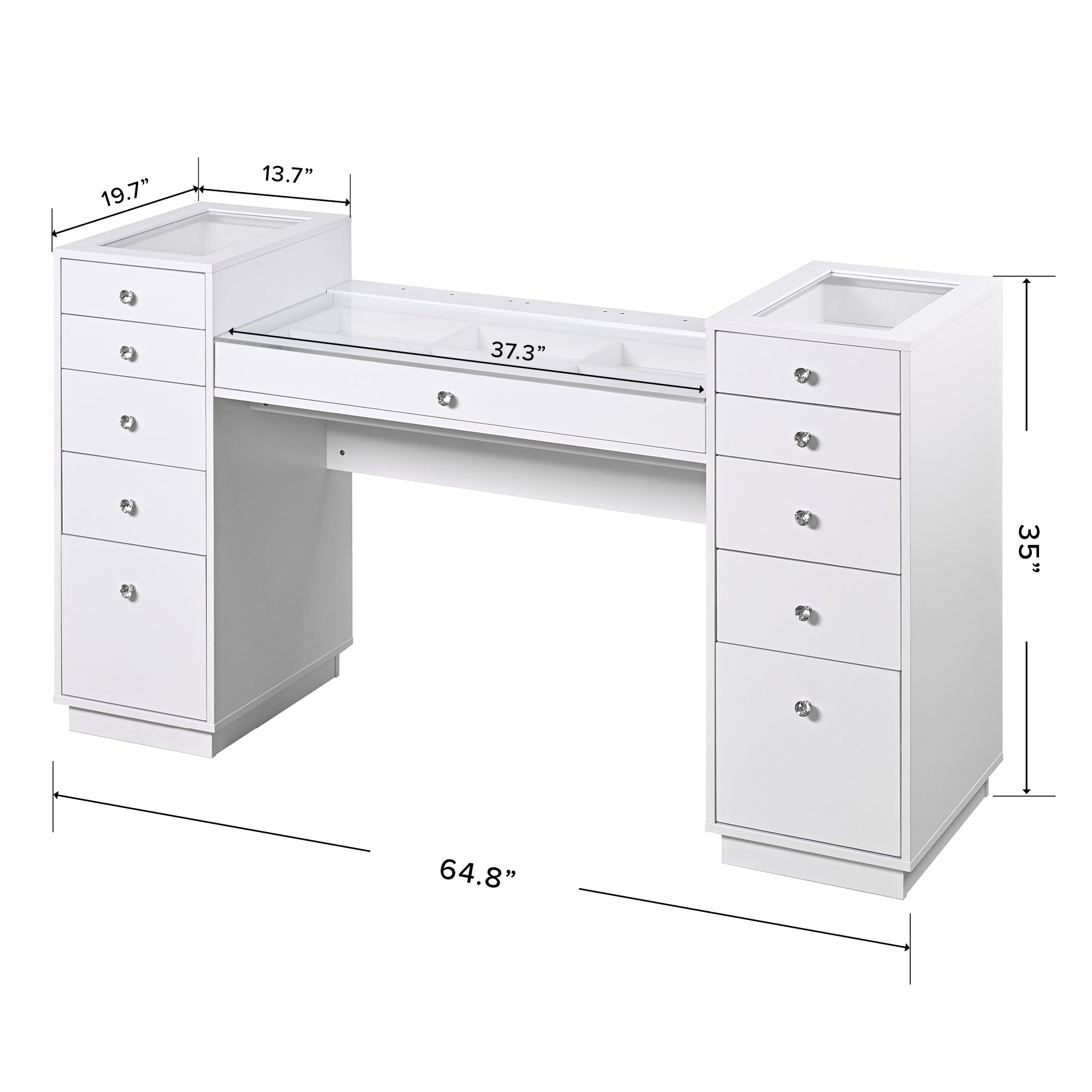 SlayStation® Odette Vanity Table with Top Display Drawers