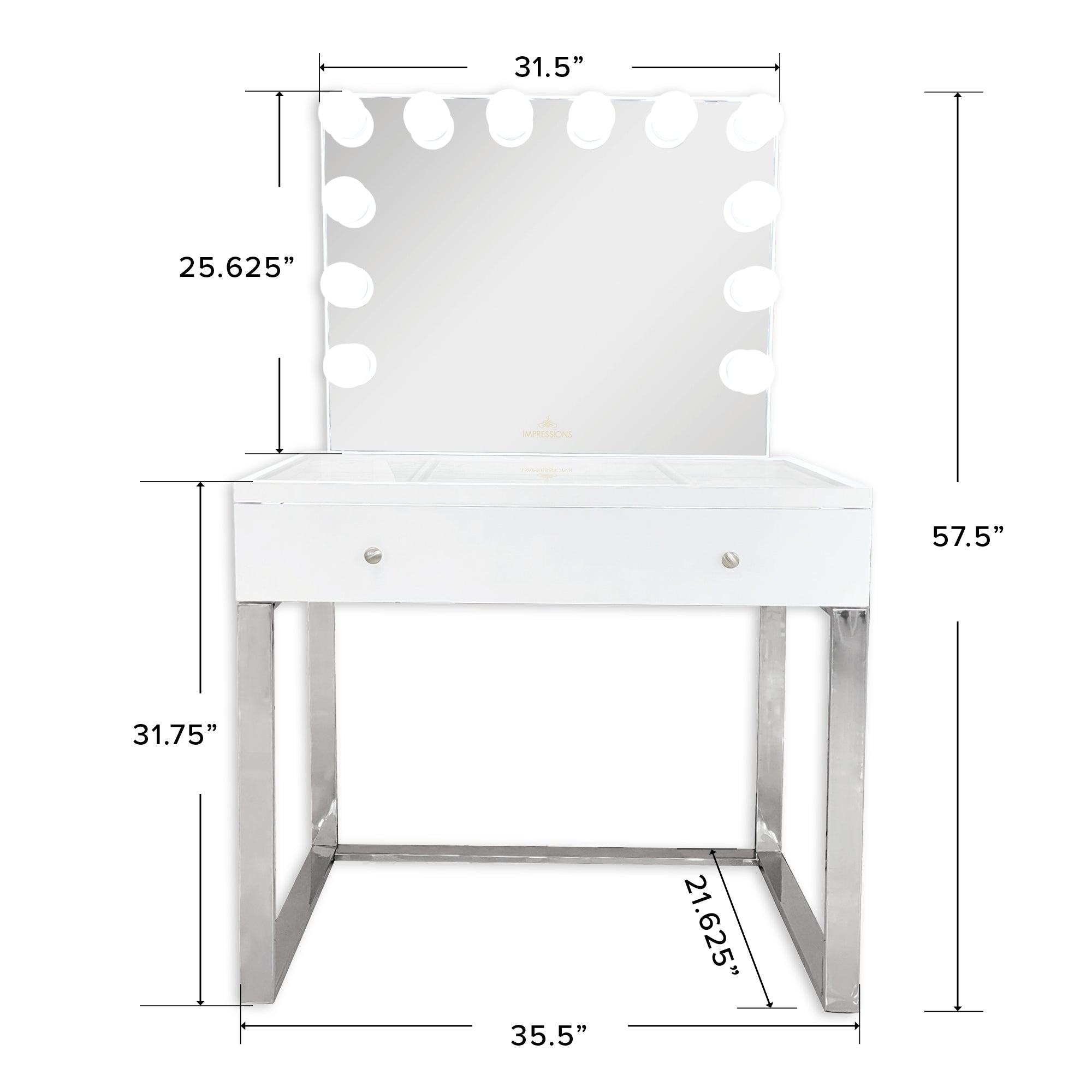 SlayStation® Scarlett Vanity Table + Vanity Mirror Bundle