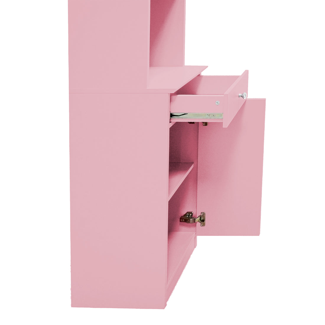 Impressions Vanity Slaystation,6 Tier Shelves Organizer, Natalie Mirrored  Back Panel(Light Pink)