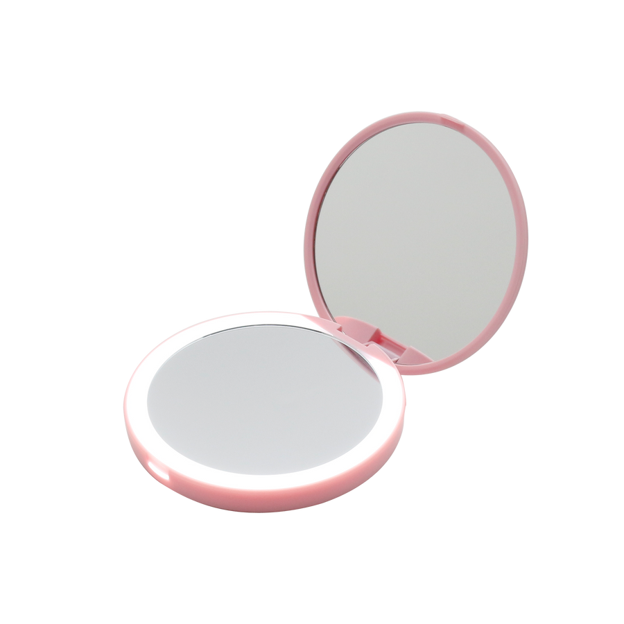Aurora Compact Mirror with Wireless Power Bank Charging Base