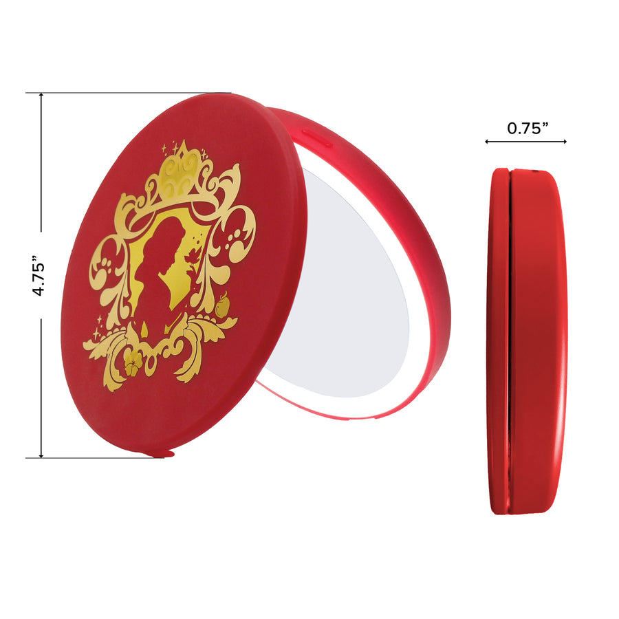Snow White Compact Mirror with Wireless Power Bank Charging Base