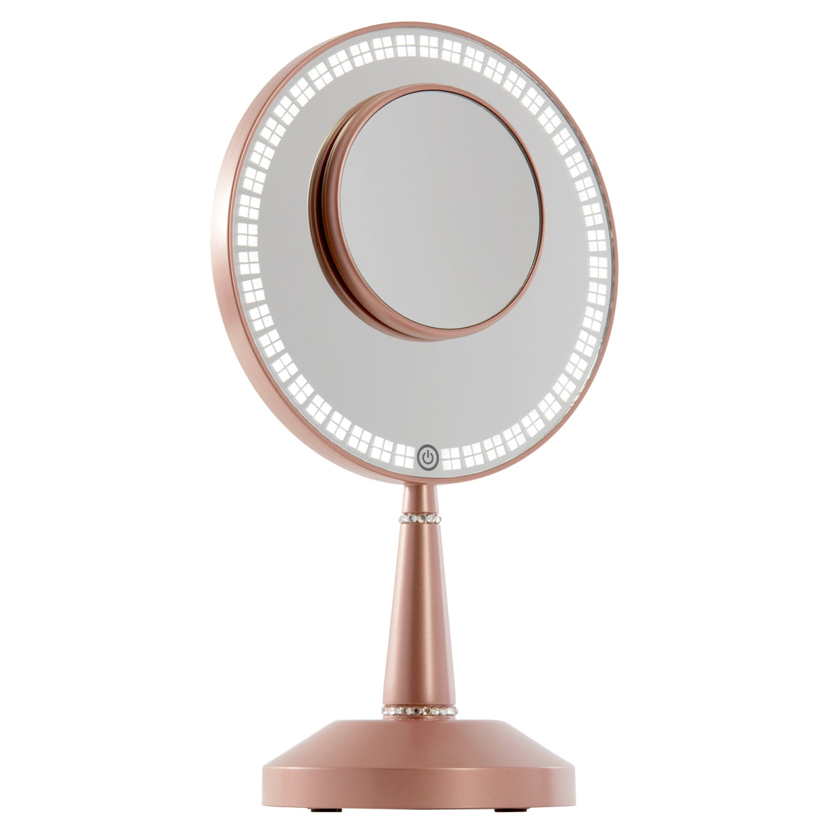 Bijou Dimmable LED Lighted Hand Mirror with Charging Stand