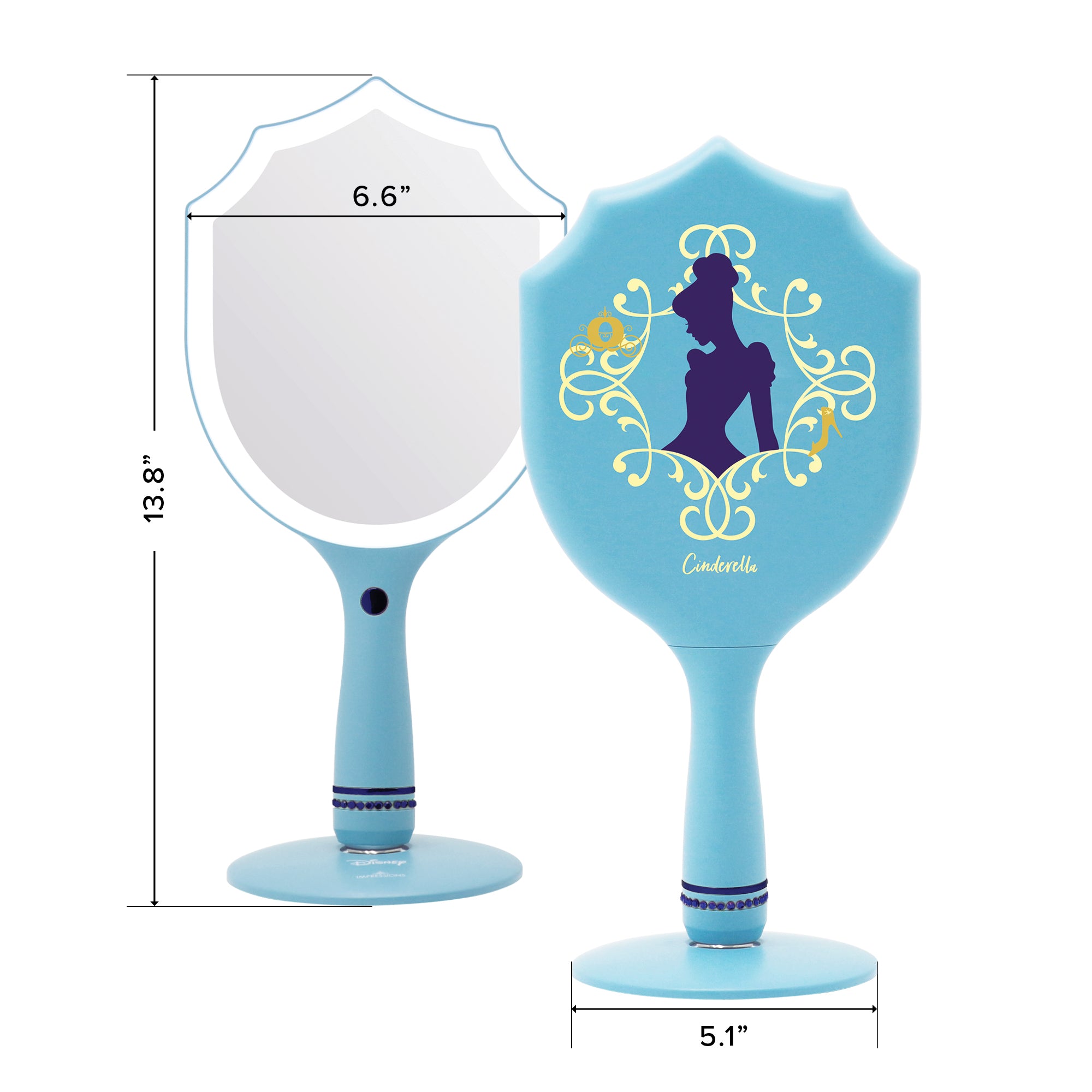 Cinderella LED Handheld Makeup Mirror With Standing Base