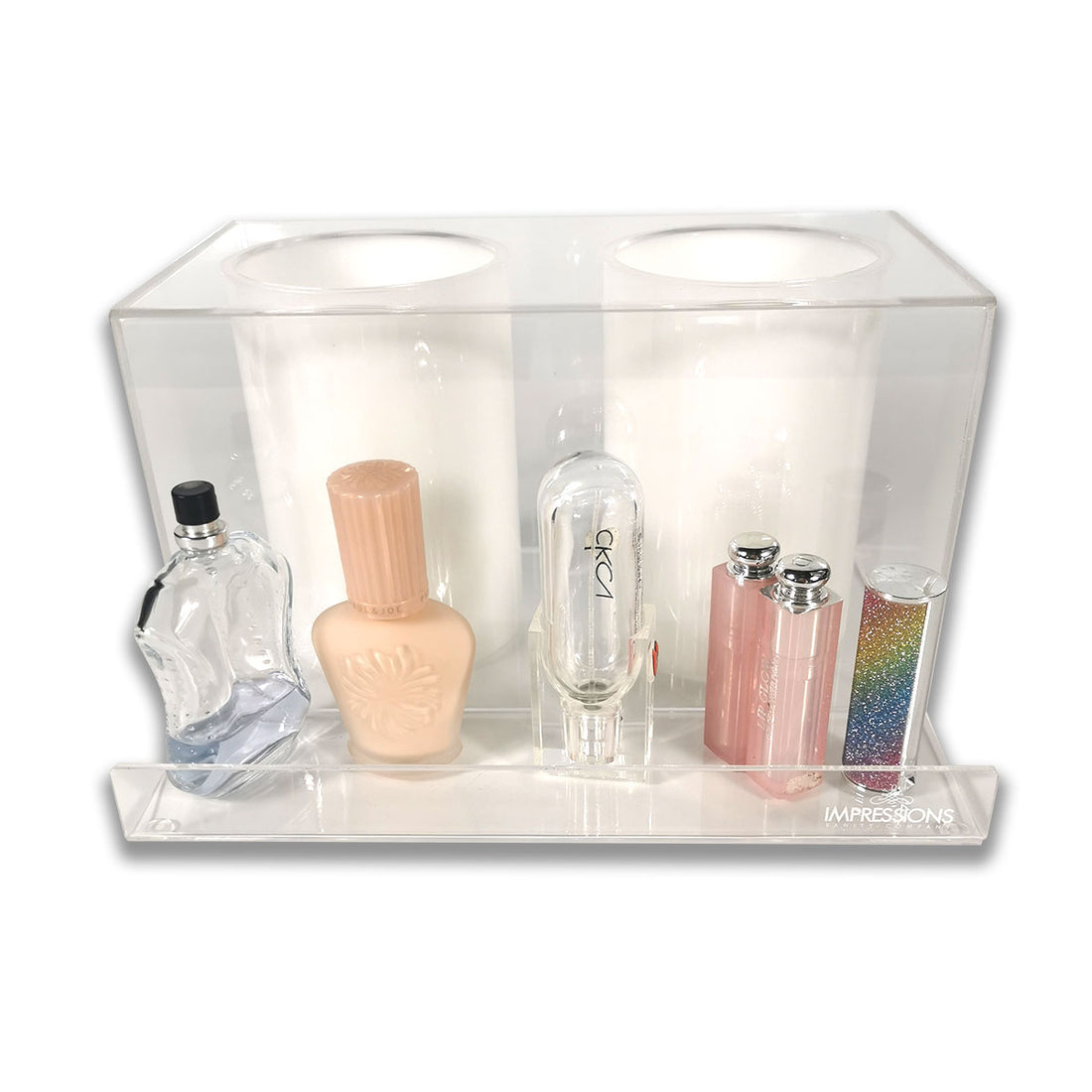 Impressions Vanity Hair Caddy Acrylic Organizer, Display Case for All Hair Care Products, Heavy Duty Vanity Organizers for Brushes and Skin Product