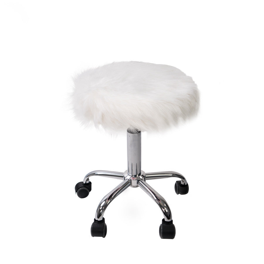 Momo Faux Fur Vanity Stool • Impressions Vanity - Main Image