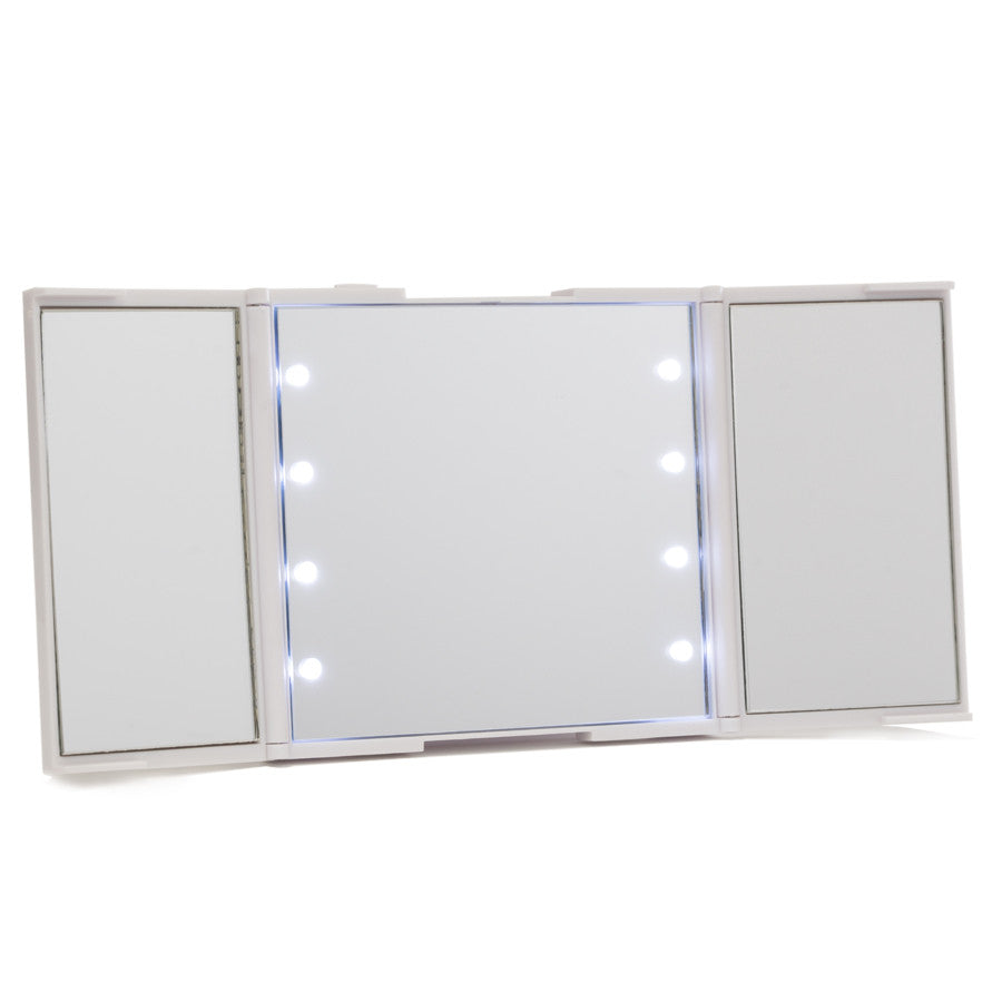 Impressions Vanity ReveaLight Trifold LED Compact Mirror in White