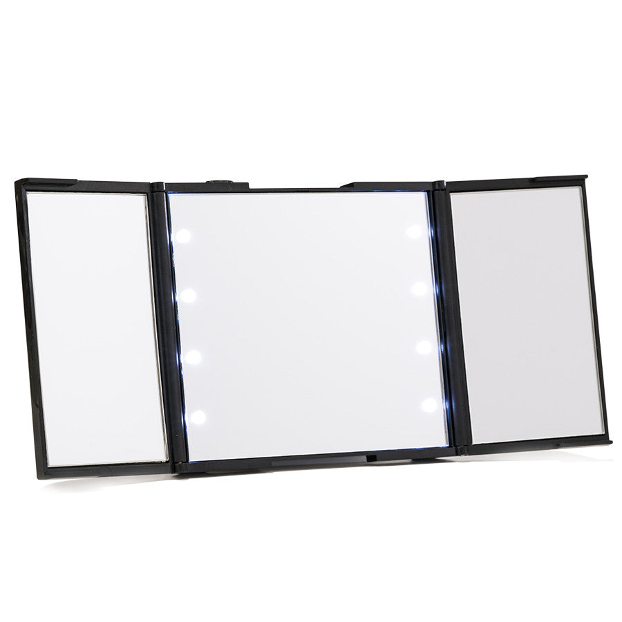 Impressions Vanity ReveaLight Trifold LED Compact Mirror in Black