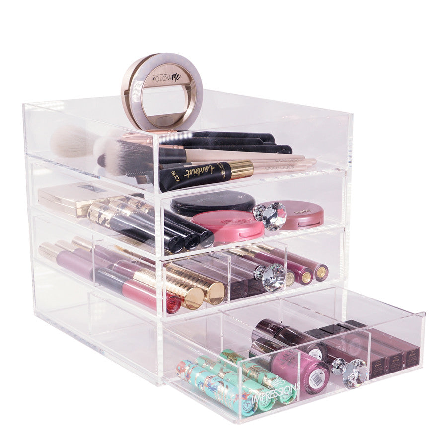 Impressions Vanity Crystal Knob 3-Tier Open Top Organizer