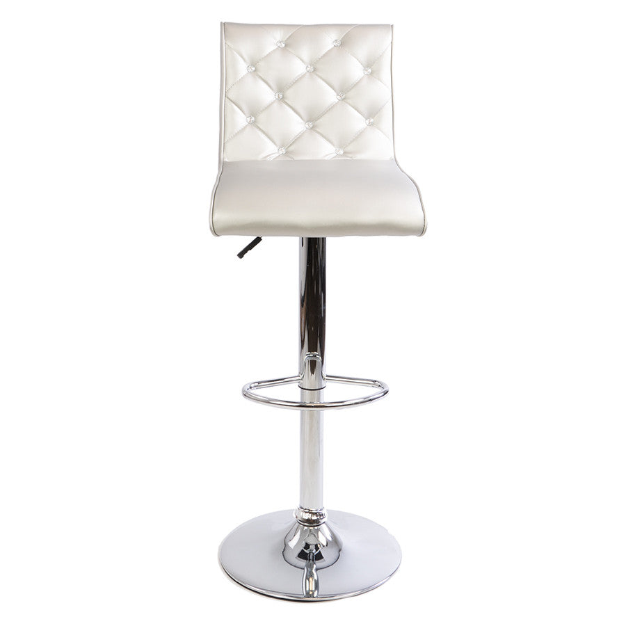 Silver Diamond Armless Barstool