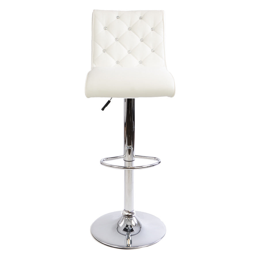 White Diamond Armless Barstool