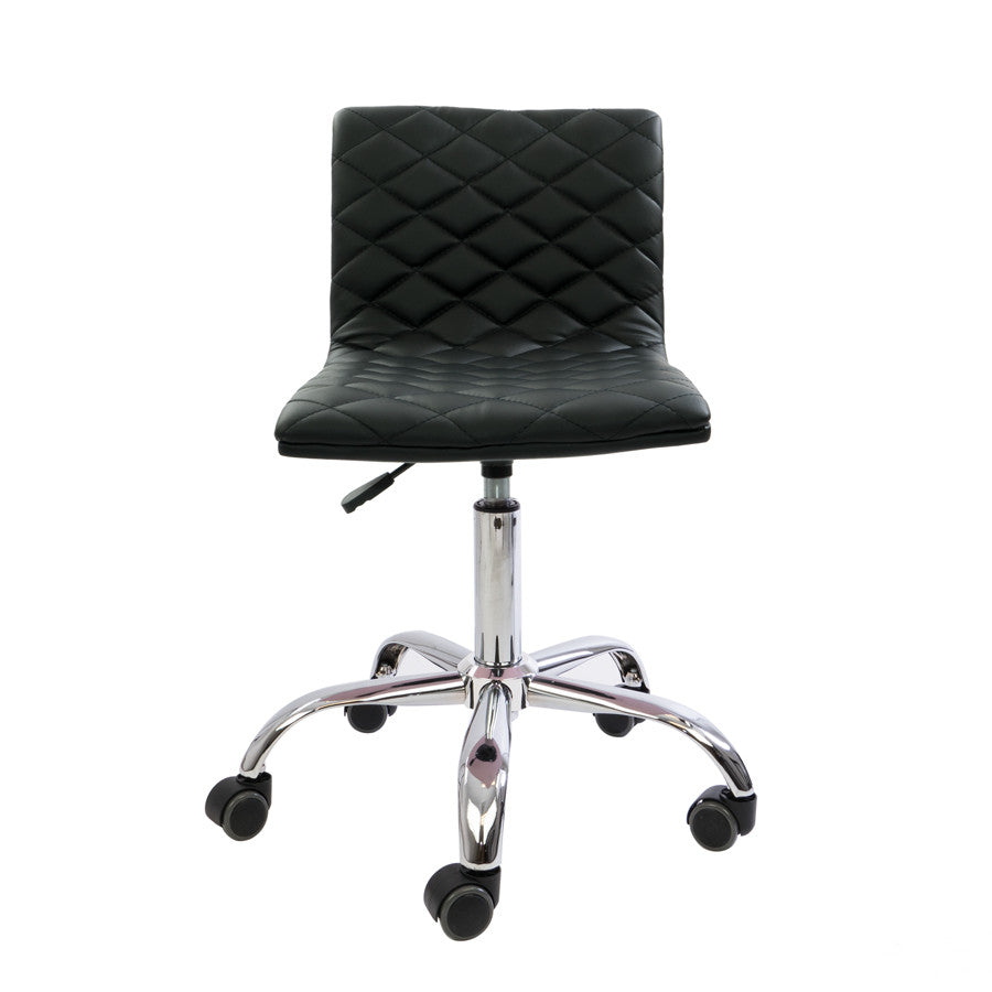 Black Diamond Quilted Armless Chair