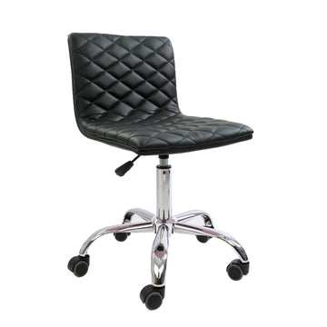 Black Diamond Quilted Armless Chair