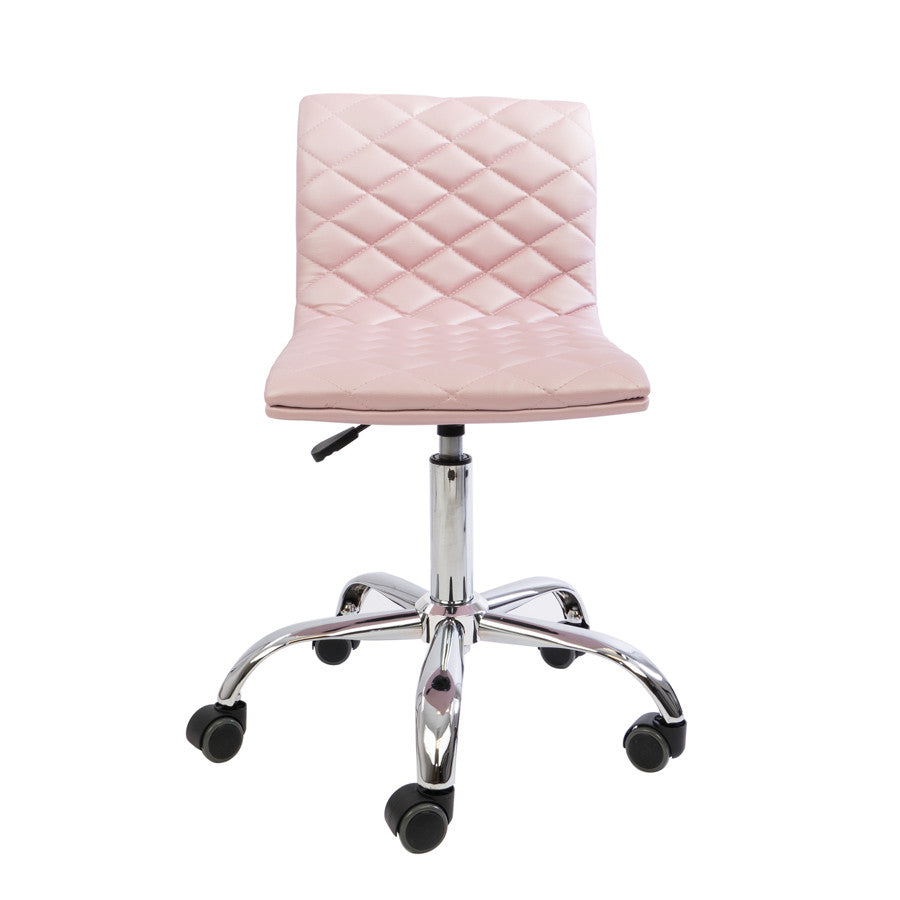 Rose Gold Diamond Quilted Armless Chair