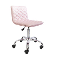 Rose Gold Diamond Quilted Armless Chair