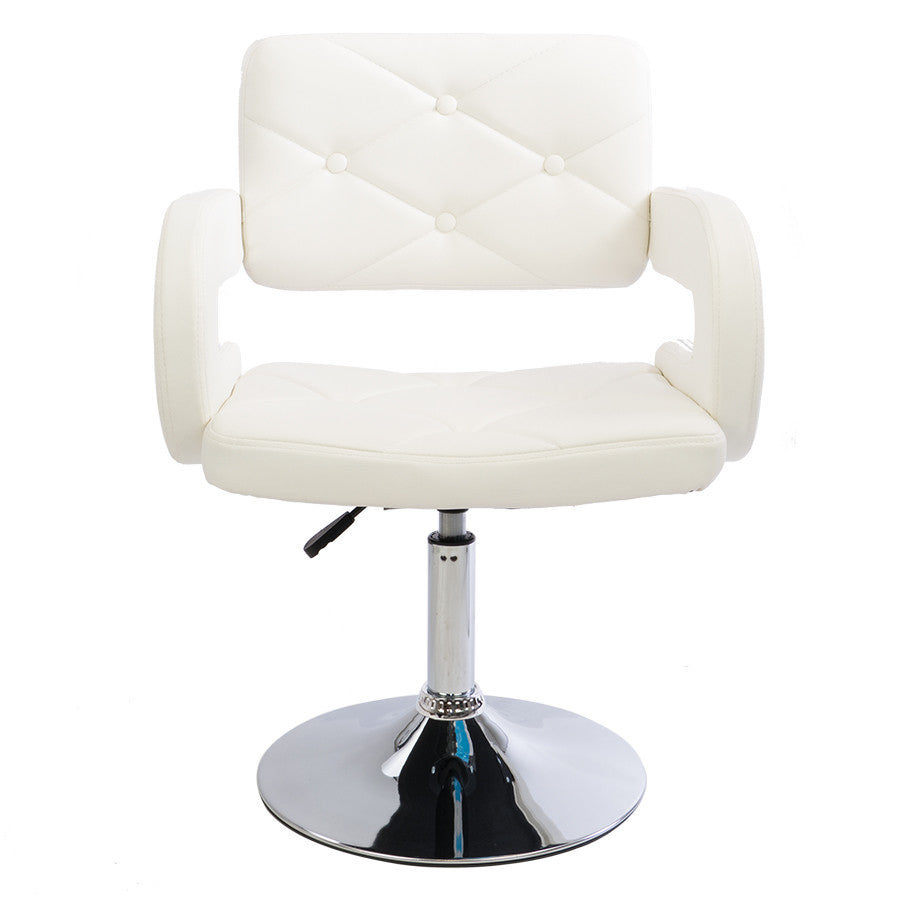 White Plush Diamond Quilted Chair