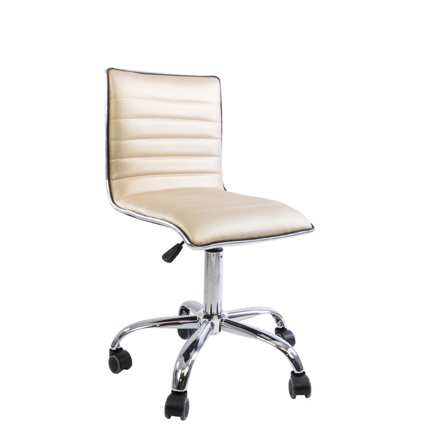 Quilted Leather Armless Vanity Chair