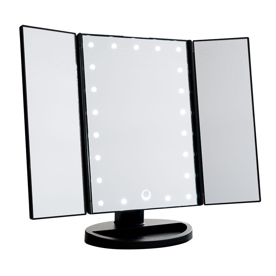 Touch Trifold Dimmable LED Makeup Mirror