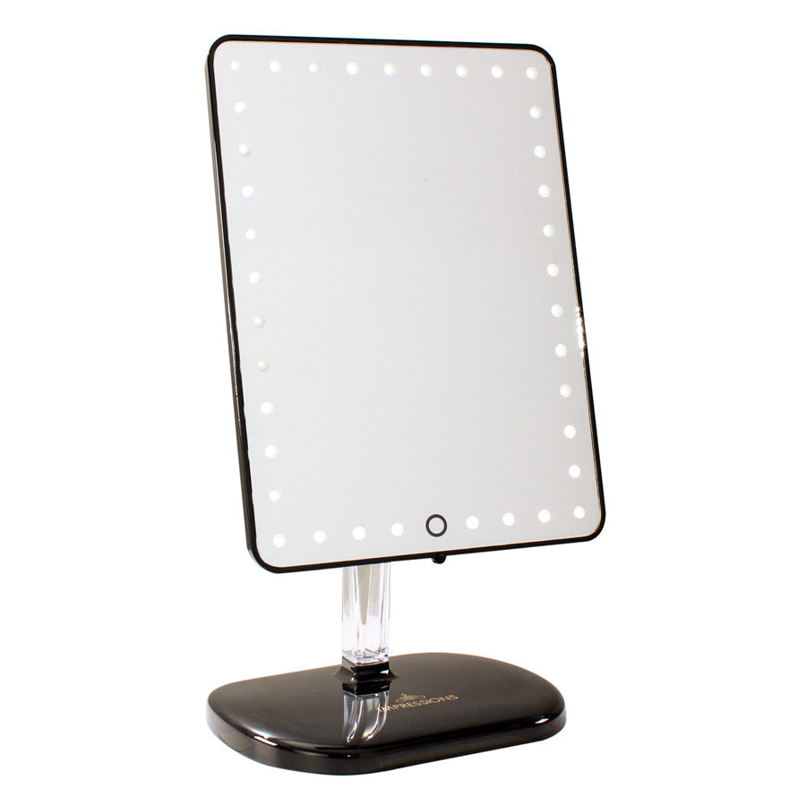 Impressions Vanity Touch Pro LED Makeup Mirror with Bluetooth Wireless Audio + Speakerphone &amp; USB Charger in Pro Black