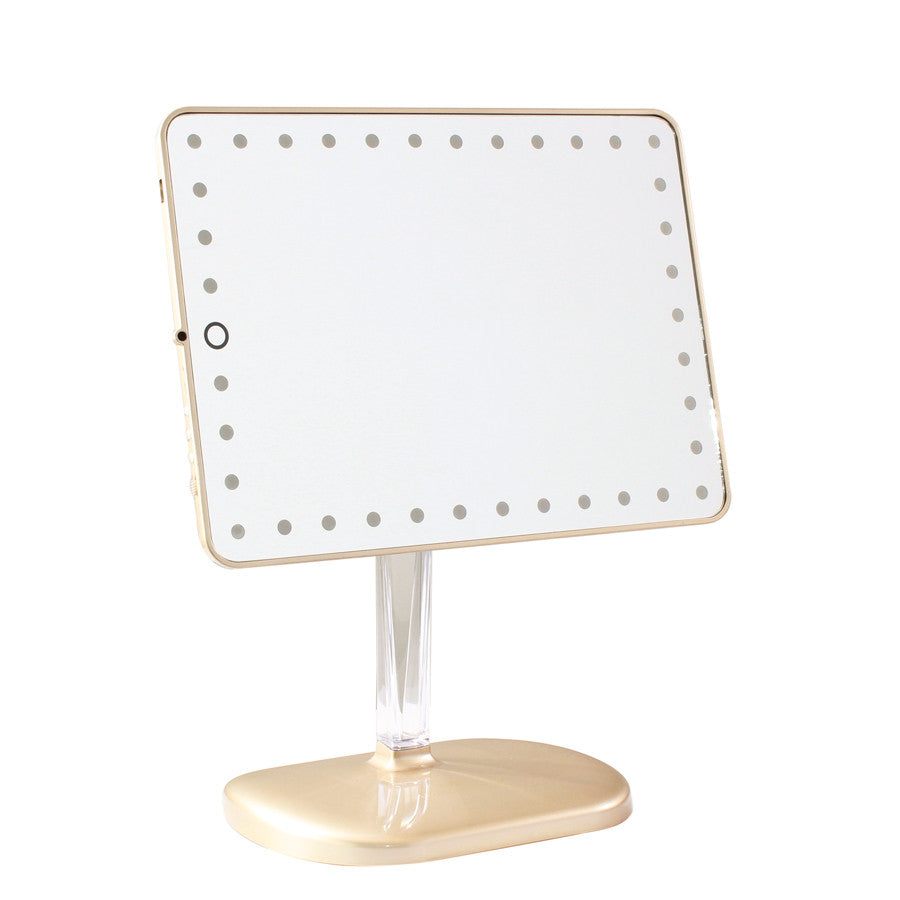 Touch Pro LED Lighted Makeup Mirror with Bluetooth Speaker & Powerbank ...