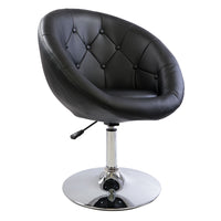 Black Tufted Round Swivel Chair