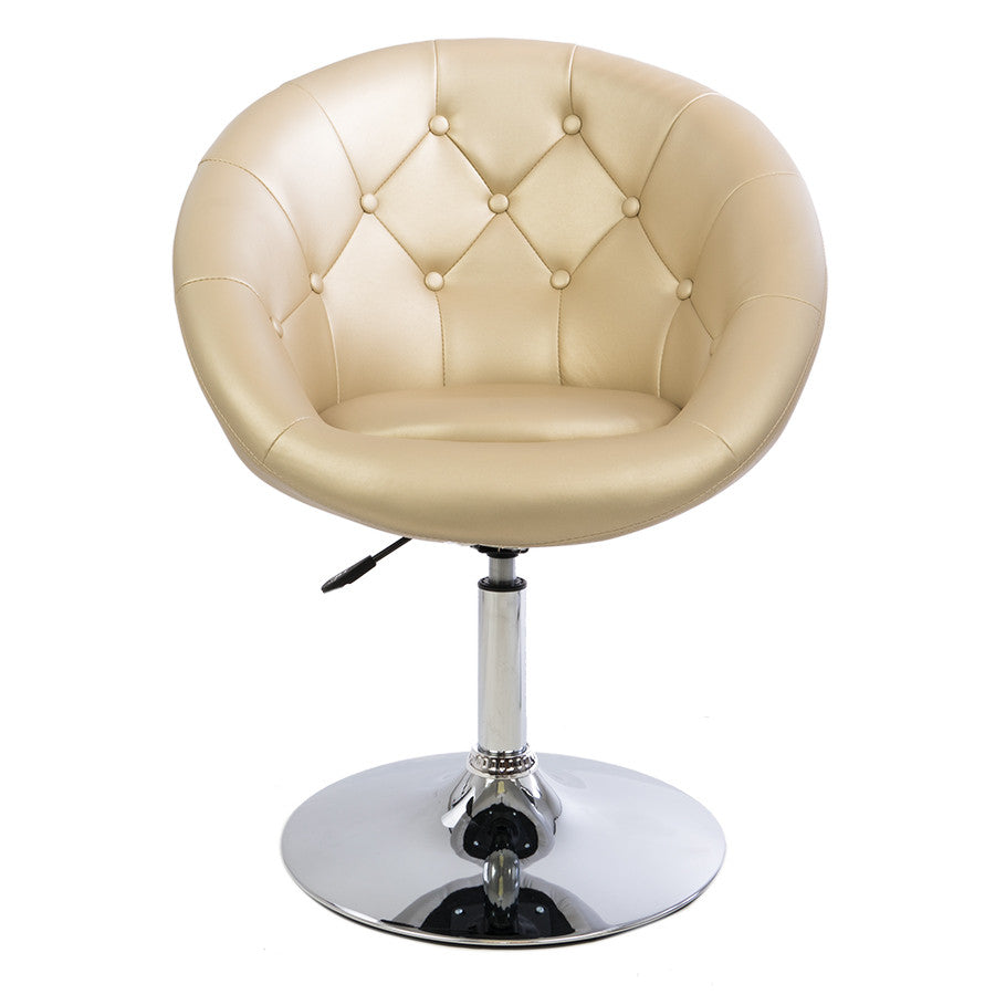 Champagne Gold Tufted Round Swivel Chair-Color_Antique Grey Velvet