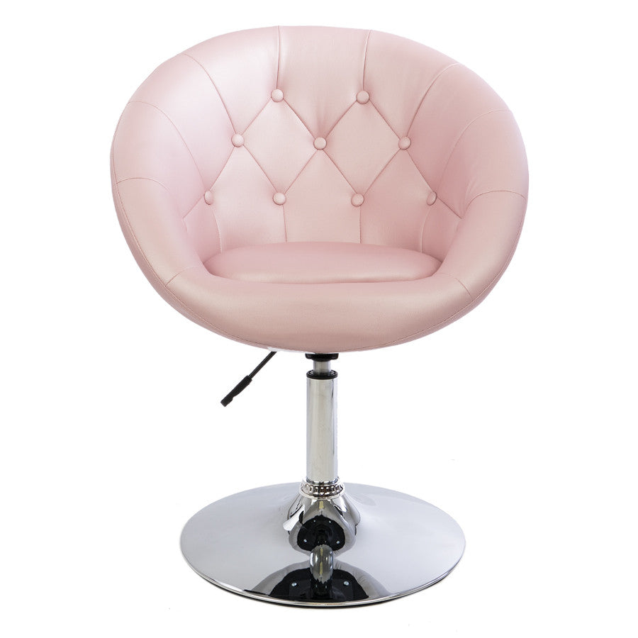 Rose Gold Tufted Round Swivel Chair