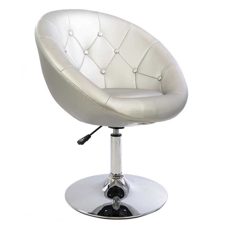 Silver Tufted Round Swivel Chair-Color_Steel Grey Velvet