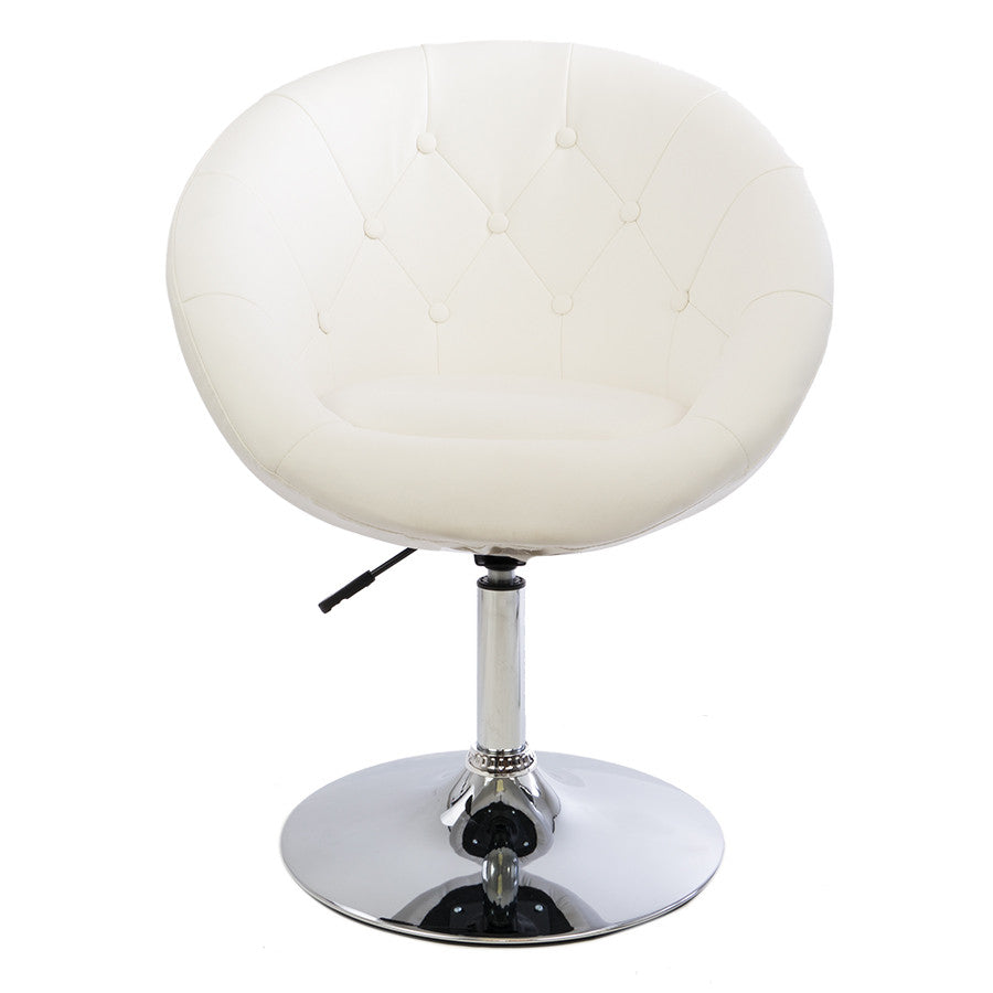 White Tufted Round Swivel Chair-Color_Pink Crushed Velvet