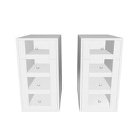 Slaystation 4 Drawer Vanity Storage Unit Pair White