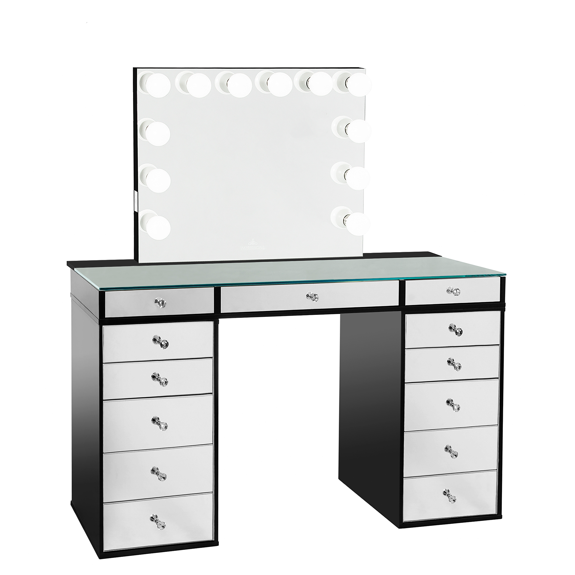 SlayStation® Plus 2.0 Mirrored Tabletop + Vanity Mirror + 5 Drawer Units Bundle