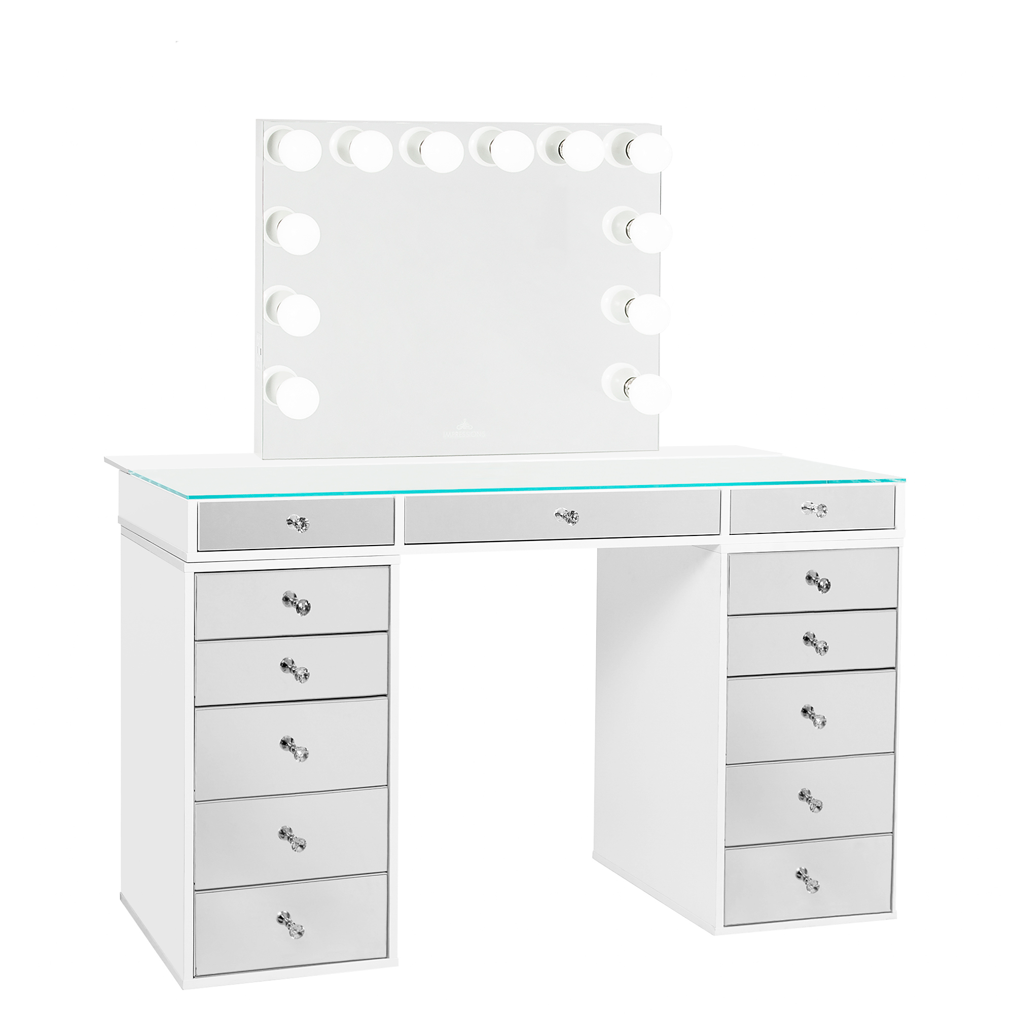 SlayStation® Plus 2.0 Mirrored Tabletop + Vanity Mirror + 5 Drawer Units Bundle