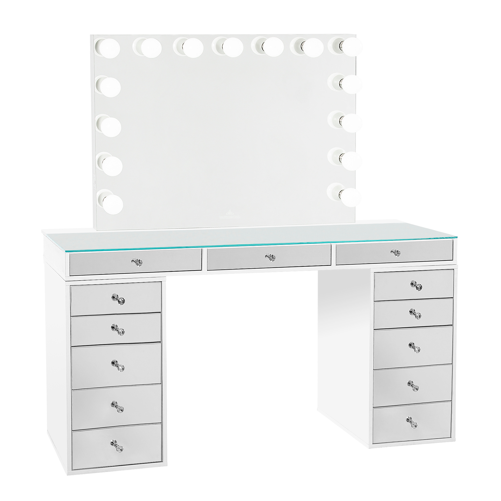 SlayStation® Pro 2.0 Mirrored Tabletop + Vanity Mirror + 5 Drawer Units Bundle