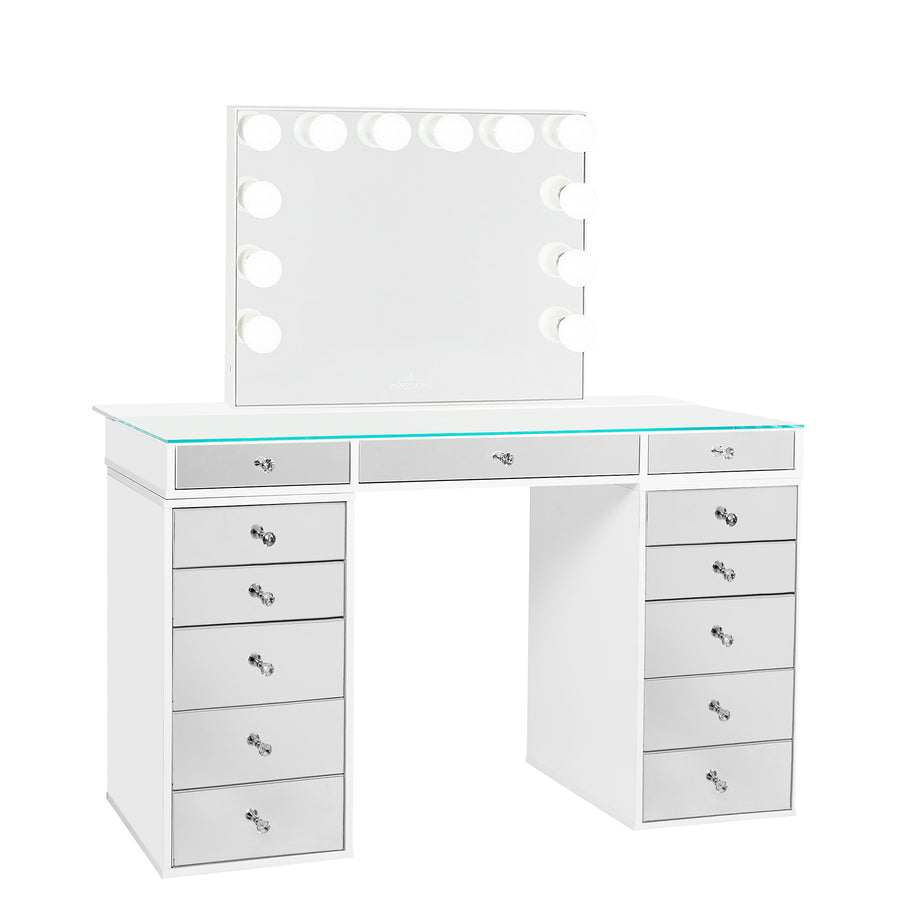 SlayStation® Plus 2.0 Mirrored Tabletop + Vanity Mirror + 5 Drawer Units Bundle