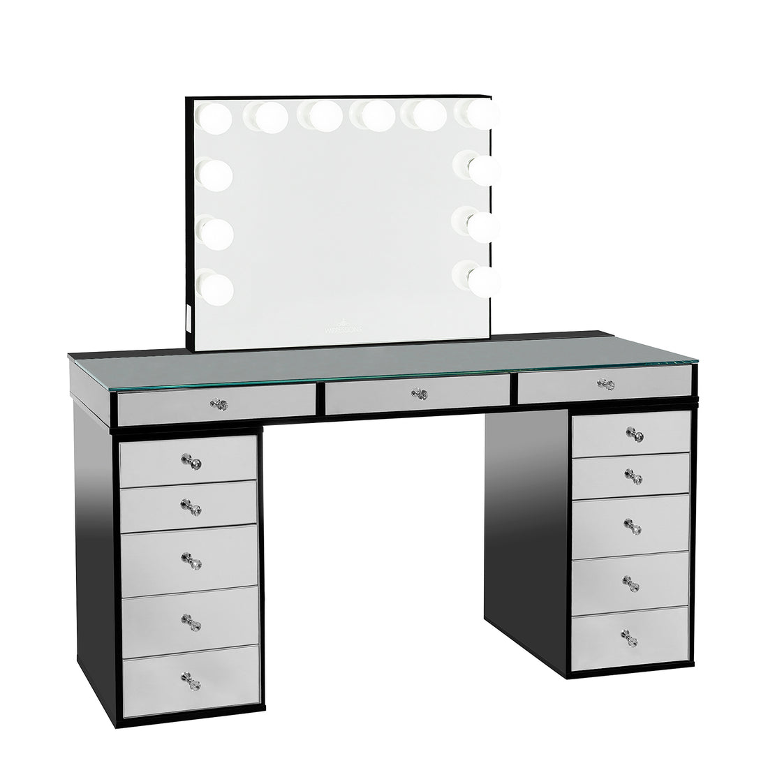 Slaystation® Pro Premium Mirrored Table & Glow Pro Vanity Mirror Bundle