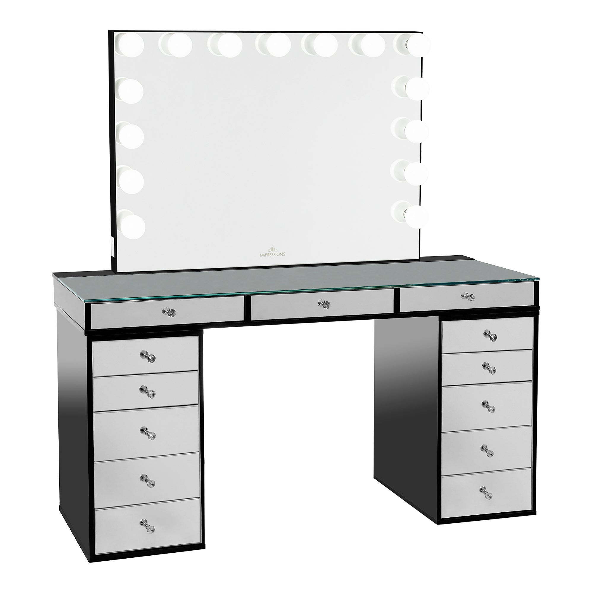 SlayStation® Pro 2.0 Mirrored Tabletop + Vanity Mirror + 5 Drawer Units Bundle