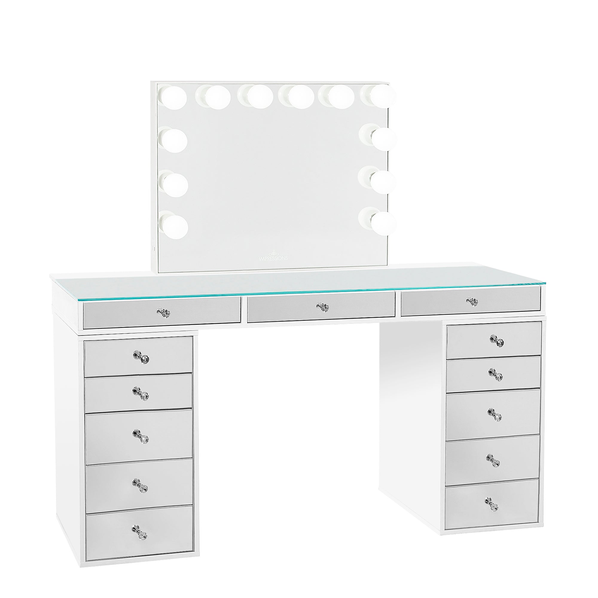 SlayStation® Pro 2.0 Mirrored Tabletop + Vanity Mirror + 5 Drawer Units Bundle