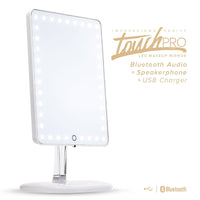 Impressions Vanity Touch Pro LED Makeup Vanity Mirror with Bluetooth Wireless Audio + Speakerphone & USB Powerbank Charger