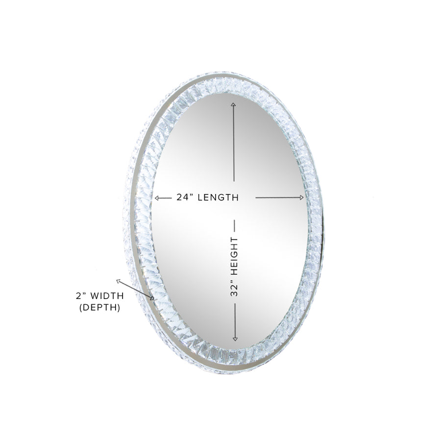 Diamond Collection OVAL Premium Illuminated Vanity Mirror