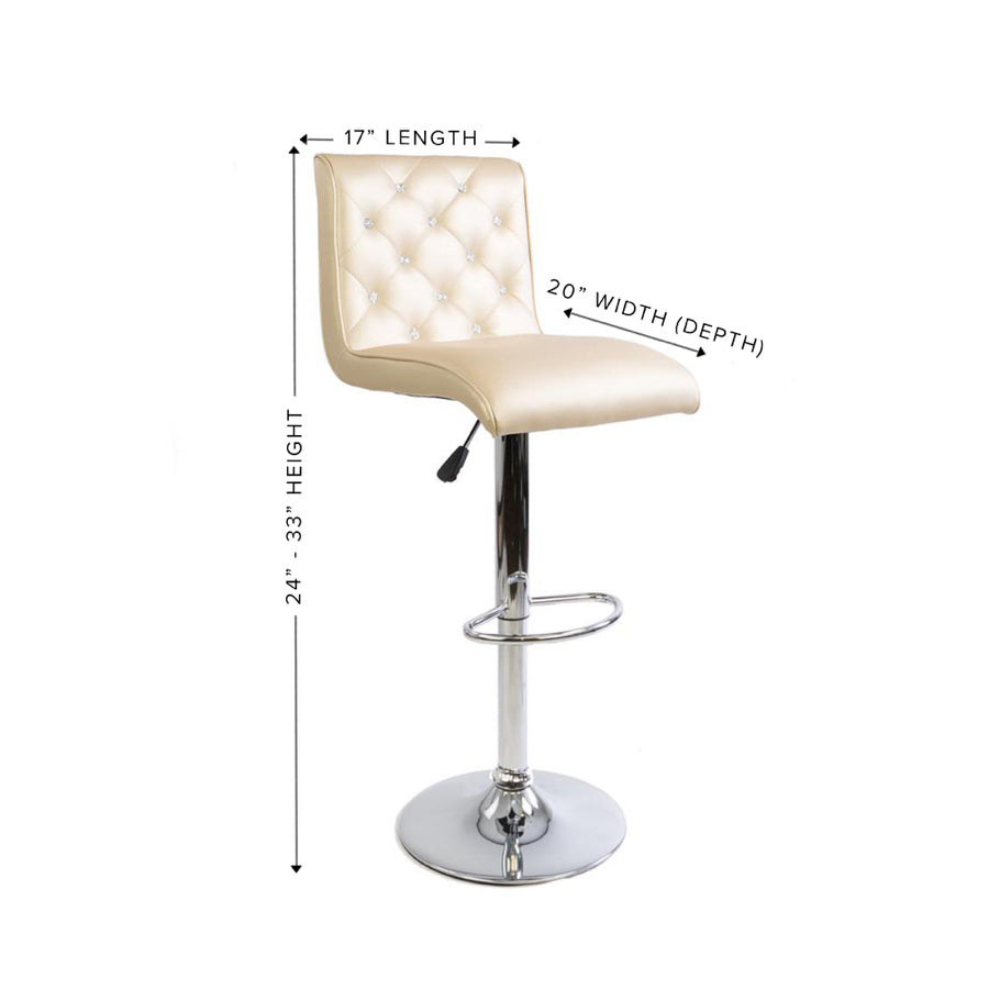 Elizabeth Crystal Tufted Vanity Stool